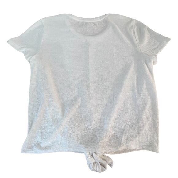 Madewell White Linen Blend Tie Waist Cropped Blouse Medium - Picture 3 of 9